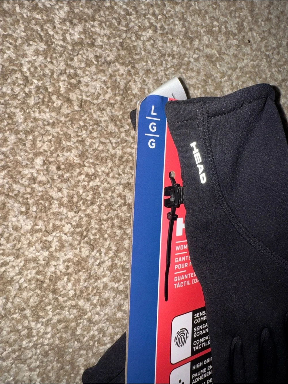 HEAD Black Touchscreen Running Gloves